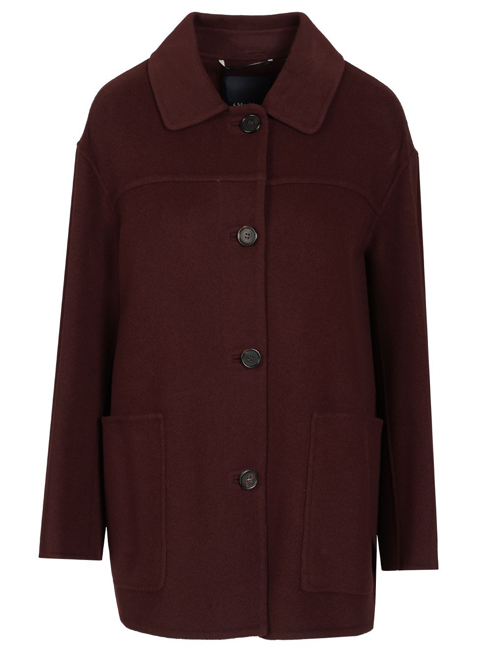 'S Max Mara Short Wool Drap Coat Giacche - Bordeaux | b6f3327215e27e95471e75de3f990089145f188a