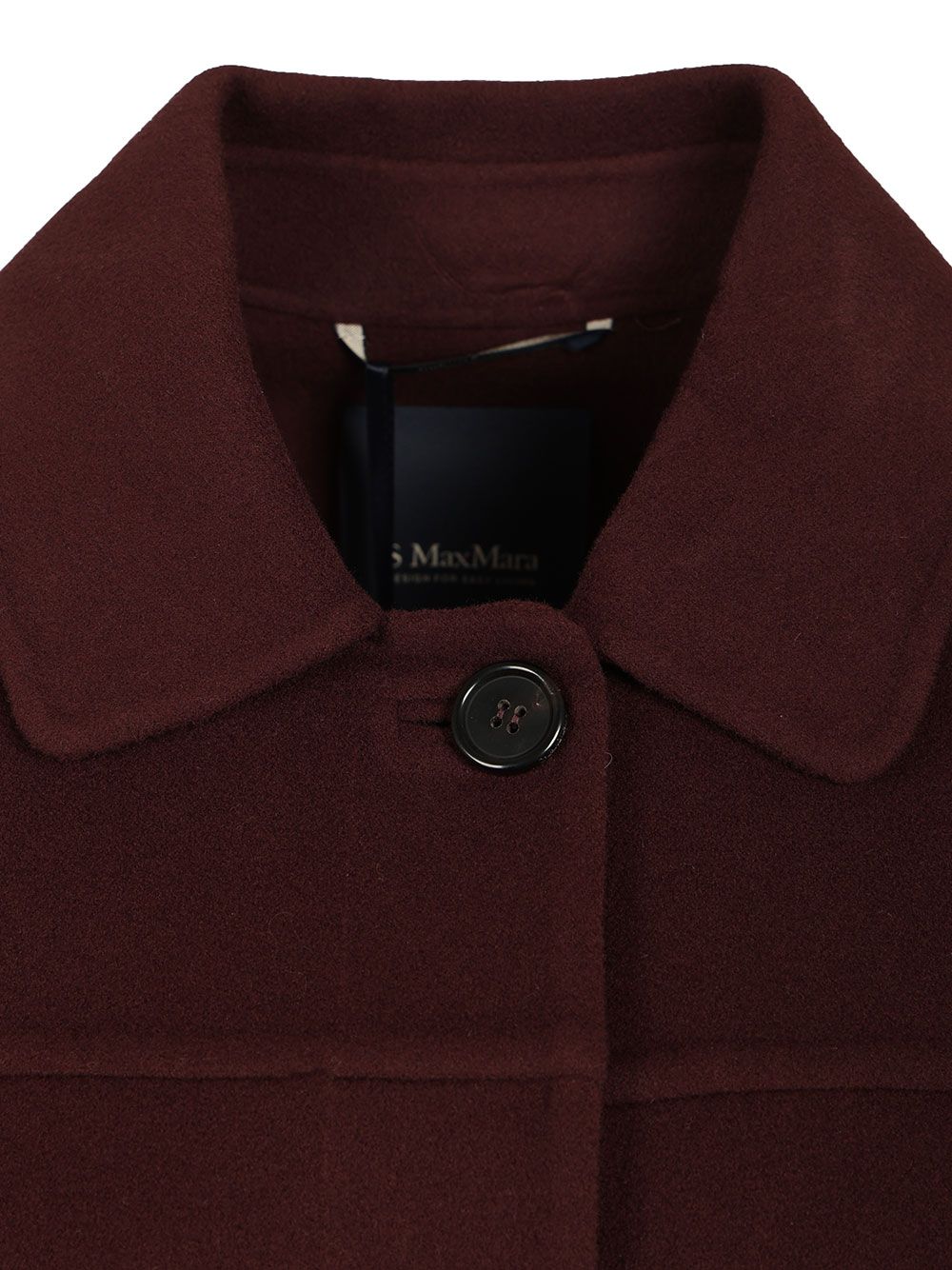 'S Max Mara Short Wool Drap Coat Giacche - Bordeaux | 2fb29d9b5484facab8d03fb30359bada4681fd51