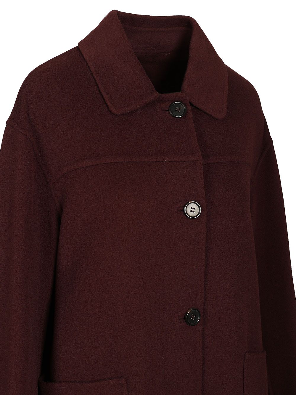 'S Max Mara Short Wool Drap Coat Giacche - Bordeaux | 646ccd6af564257f592196b97a046e1e13b7efde