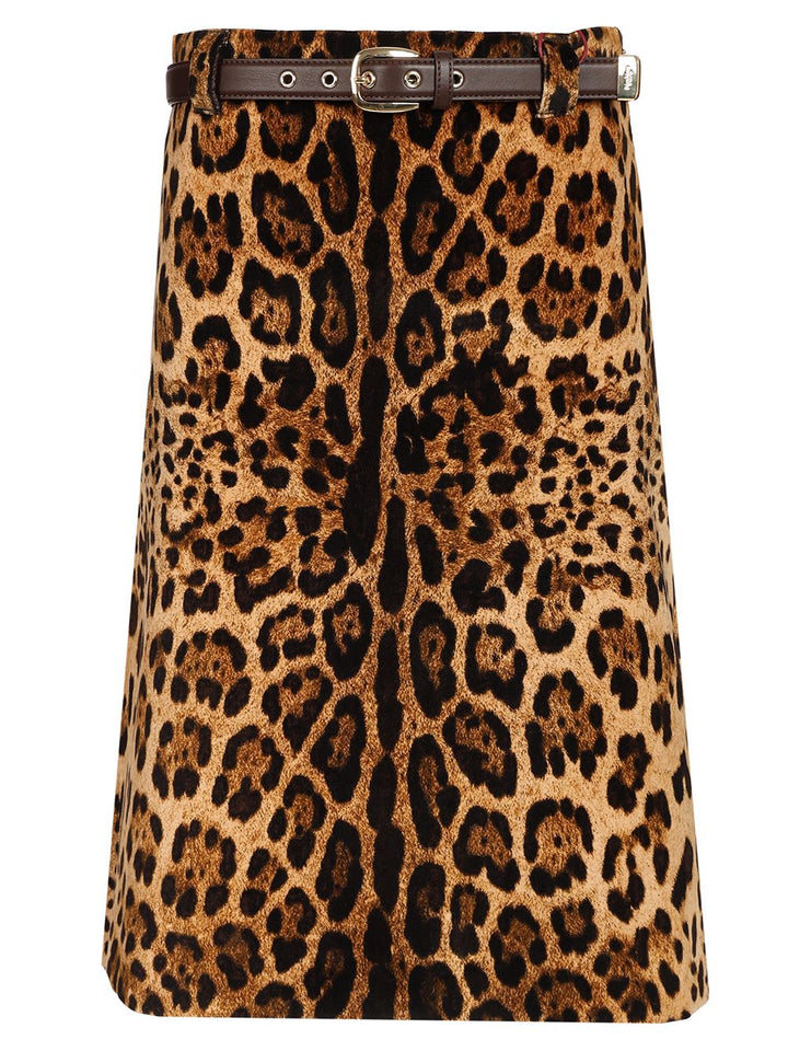 Max Mara Studio Printed Velvet Flared Miniskirt Gonne - Animalier | 68a4f923fe32b3d67537b8f023c617c6b8f56115