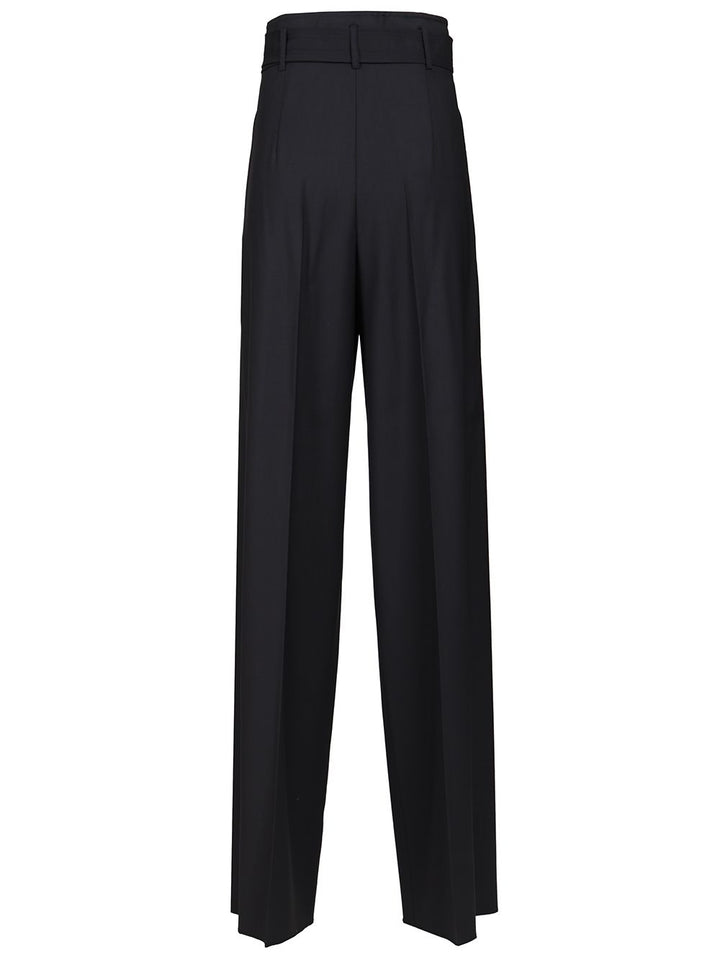 Max Mara Studio High-Waisted Trousers - Blu | cceb064ff2c2576ed32e474b703ea635d04a5874
