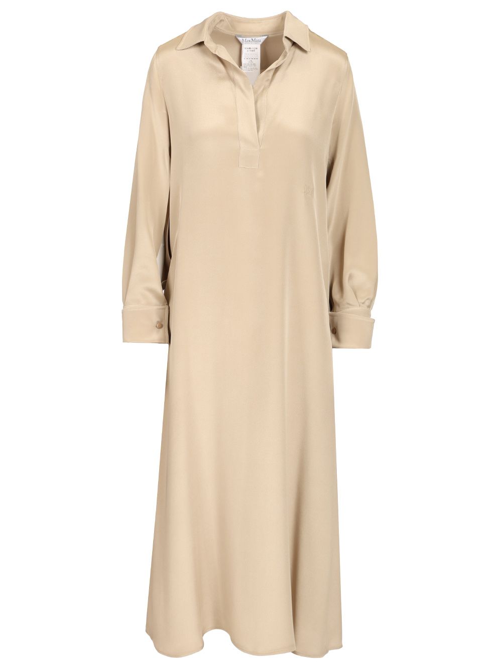 Max Mara Polo Dress In Silk Crêpe De Chine Abiti - Beige | 60d6891e47d892b549356958be34689045be0262