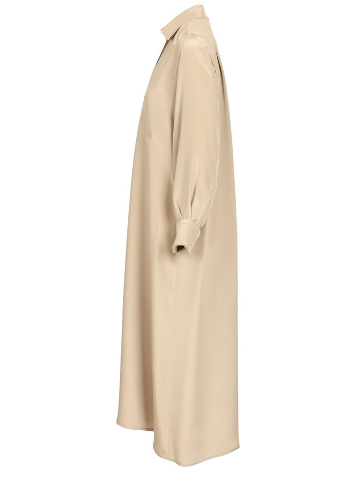 Max Mara Polo Dress In Silk Crêpe De Chine Abiti - Beige | 2de56afbe75f2470b480b7695207f3bdc119813a