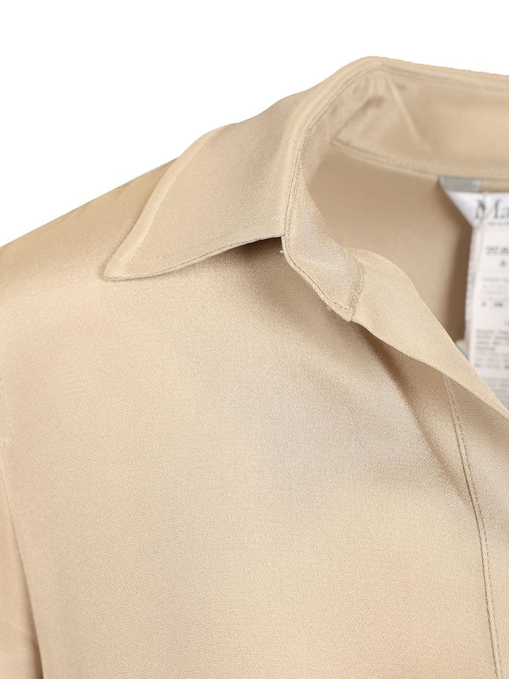 Max Mara Polo Dress In Silk Crêpe De Chine Abiti - Beige | 7f78b651c94b62f525a1bccf7d3f8344f9f724d9