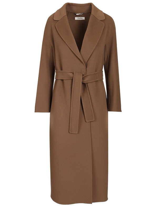Midi Coat In Wool Drap Coats Marrone