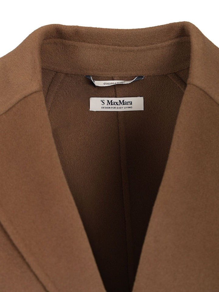 'S Max Mara Midi Coat In Wool Drap Coats - Marrone | 2bb99d8b4a5d034d6ab72cfc7de002d66481de10