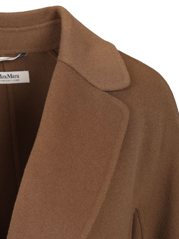 'S Max Mara Midi Coat In Wool Drap Coats - Marrone | 502db98a8e077d99e10691fca09ace5fe4e9e703