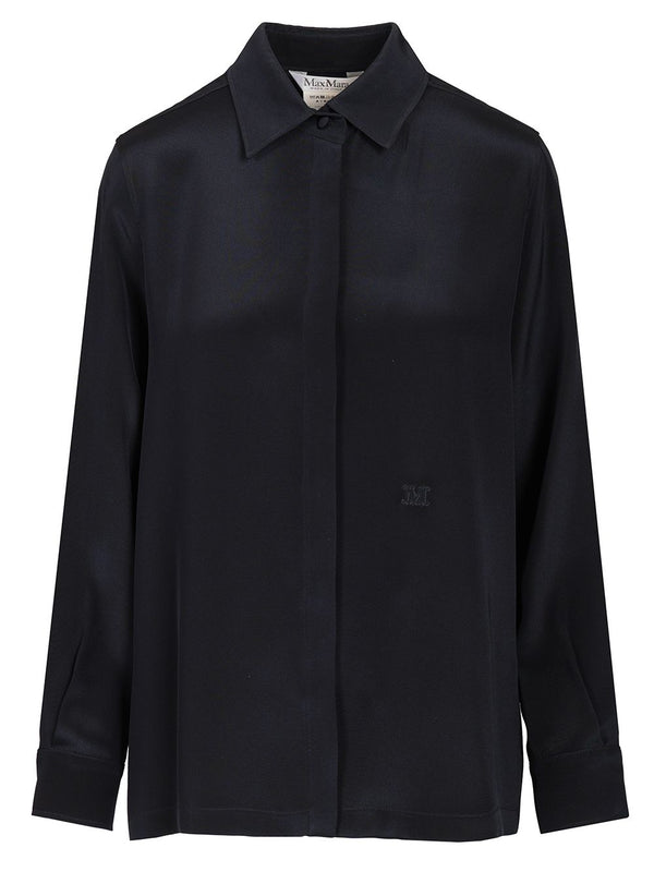 Shirt In Silk CrêPe De Chine Shirts Blu