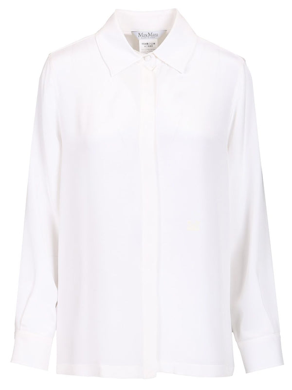 Shirt In Silk CrêPe De Chine Shirts Bianco