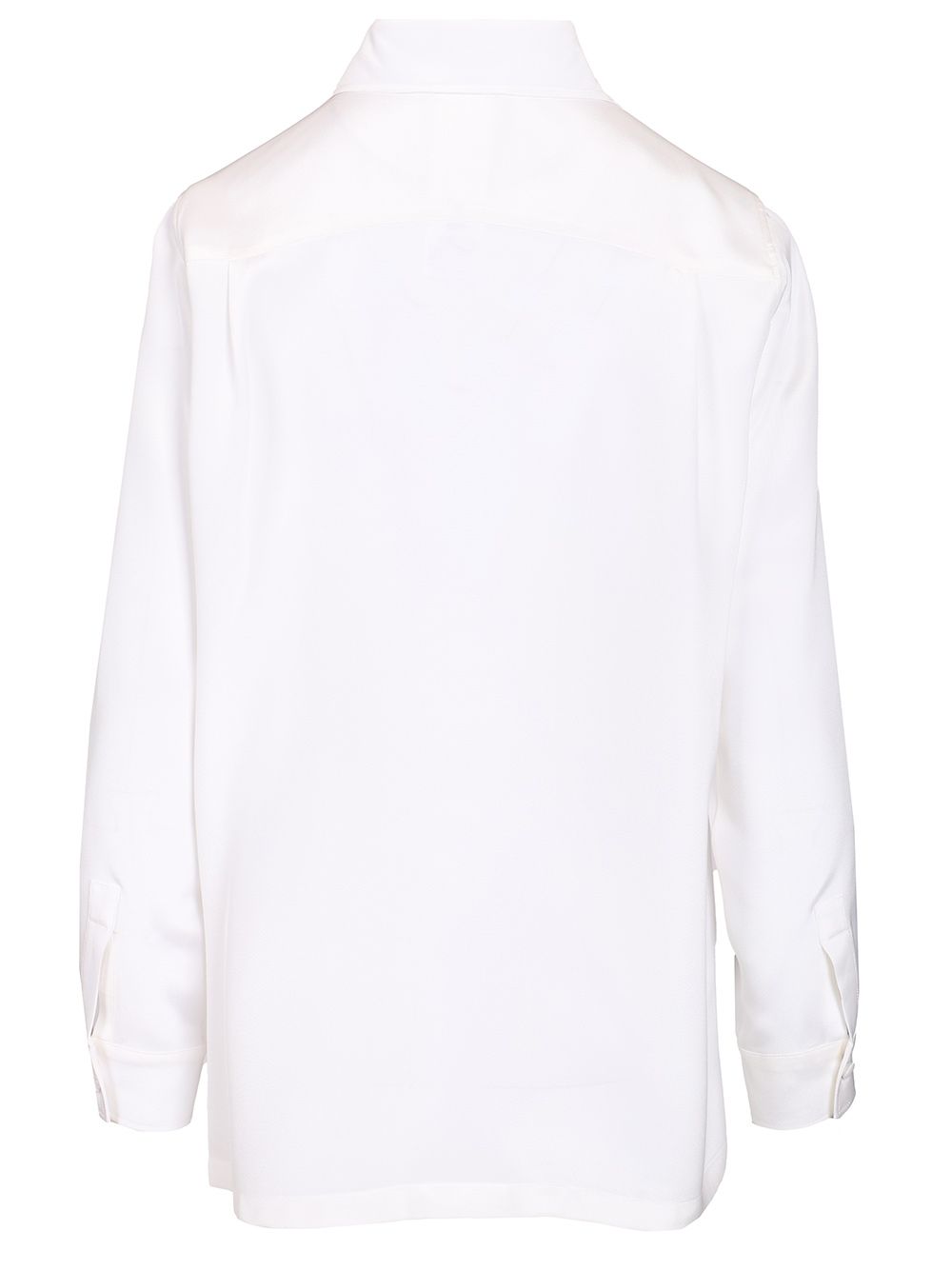 Max Mara Shirt In Silk Crêpe De Chine Shirts - Bianco | 3069c0fc1b140a66e67e07e91137a9793d262fd9