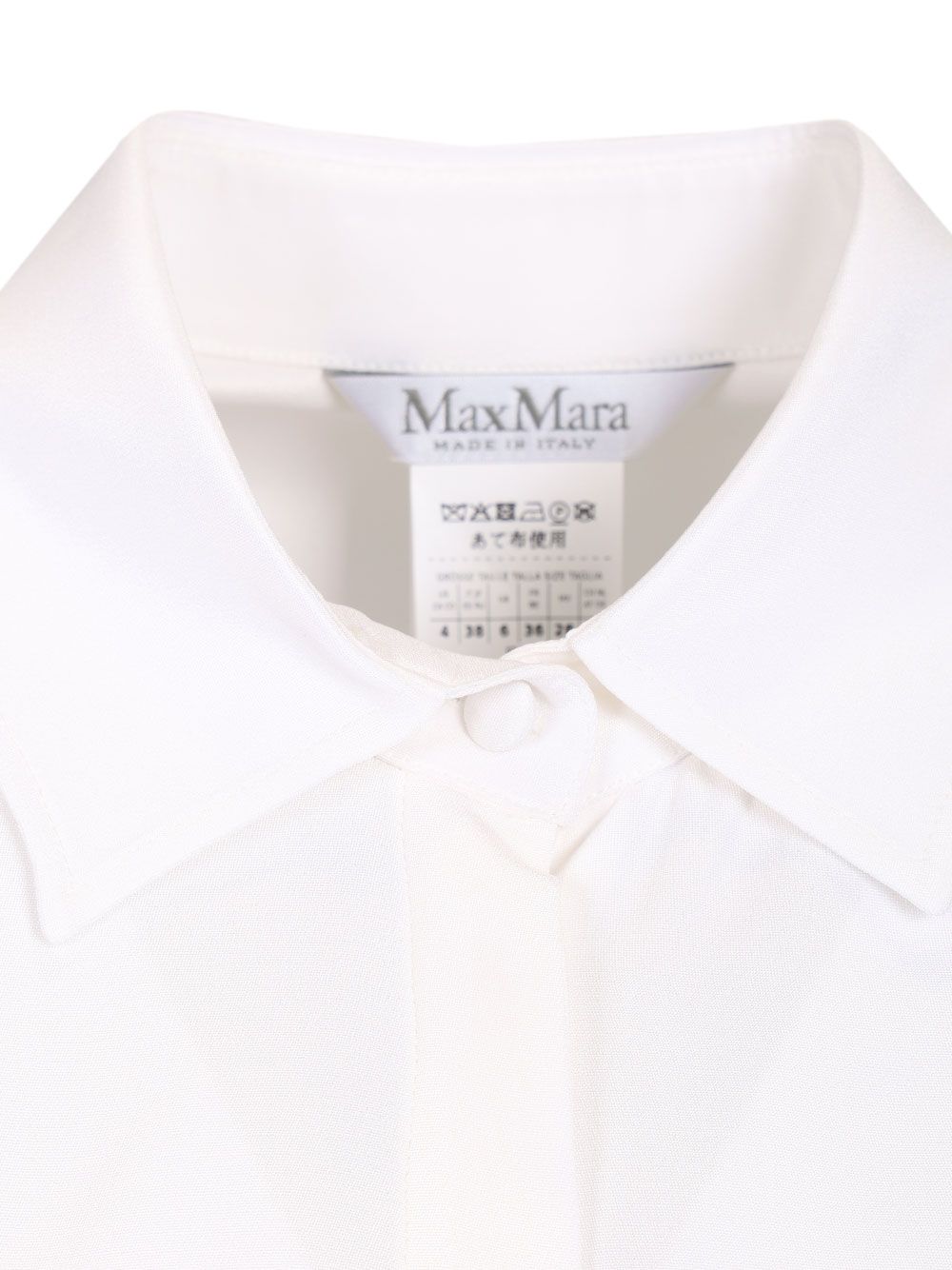 Max Mara Shirt In Silk Crêpe De Chine Shirts - Bianco | 8e7d67427d3e0aa1951fa1ff9268dc5de25f6e11