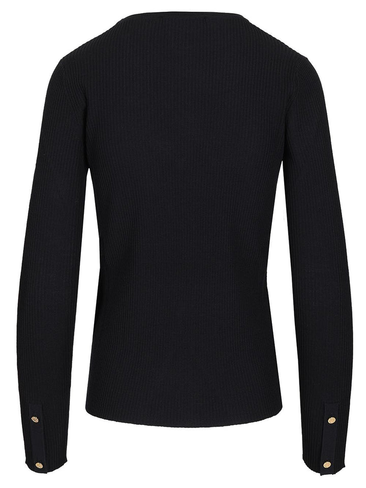 'S Max Mara Disegno Wool Rib Crewneck Long Sleeve Knitwear - Blu | c4858391044f5e33e9faeaf0e005dee30317462a
