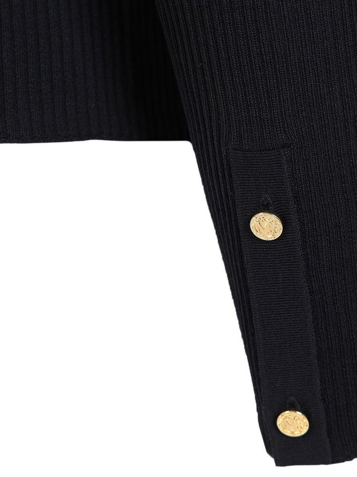 'S Max Mara Disegno Wool Rib Crewneck Long Sleeve Knitwear - Blu | d7bb7639f211817e703c205c28958270f15820c4