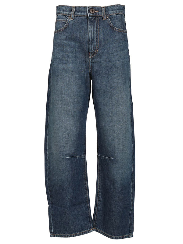Barrel-Leg Jeans Blu