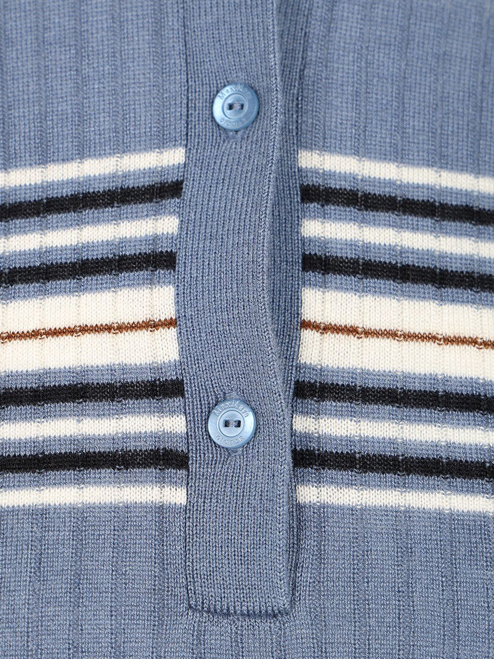 Max Mara Studio Tallero Short Sleeves Striped Polo Knitwear - Multicolor | 99e0f6b4dfd8671f584d7fb5f0184bc2eb8368a8