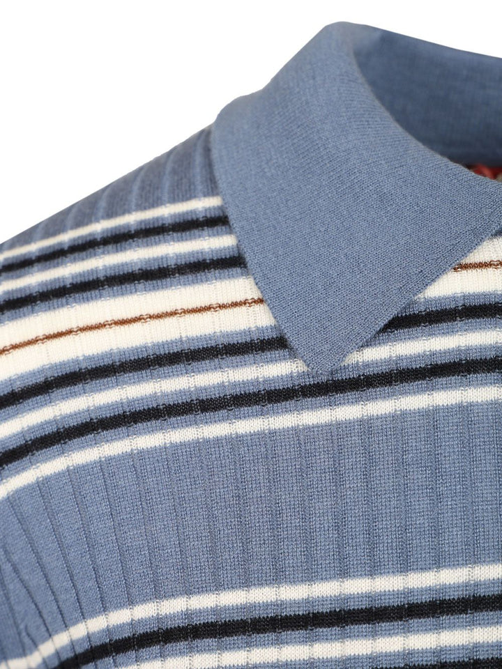 Max Mara Studio Tallero Short Sleeves Striped Polo Knitwear - Multicolor | 58544d00688c3d0edf49c604667b116ae1792c59