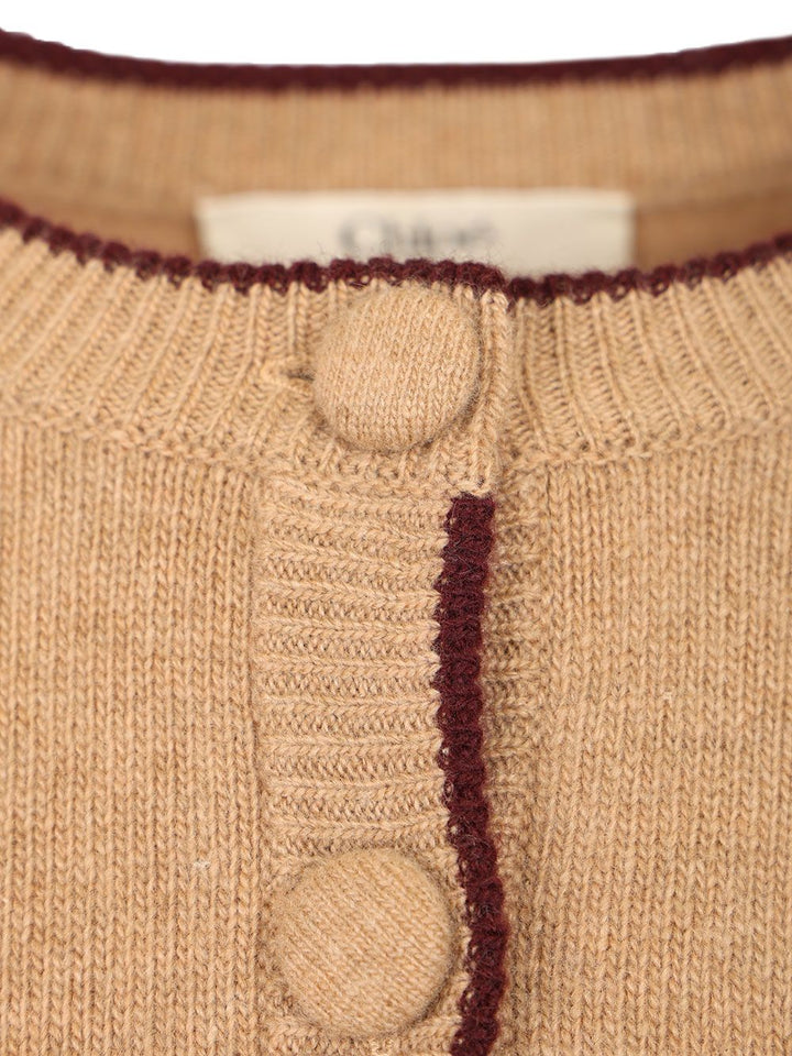 Chloe' Chloe Heart Cardigan Contrast Piping Knitwear - Rose | aea331b10ca4ee053e5f940b09864dd19e7753f7
