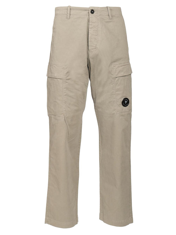 Stretch Sateen Regular Cargo Pants Trousers Grey