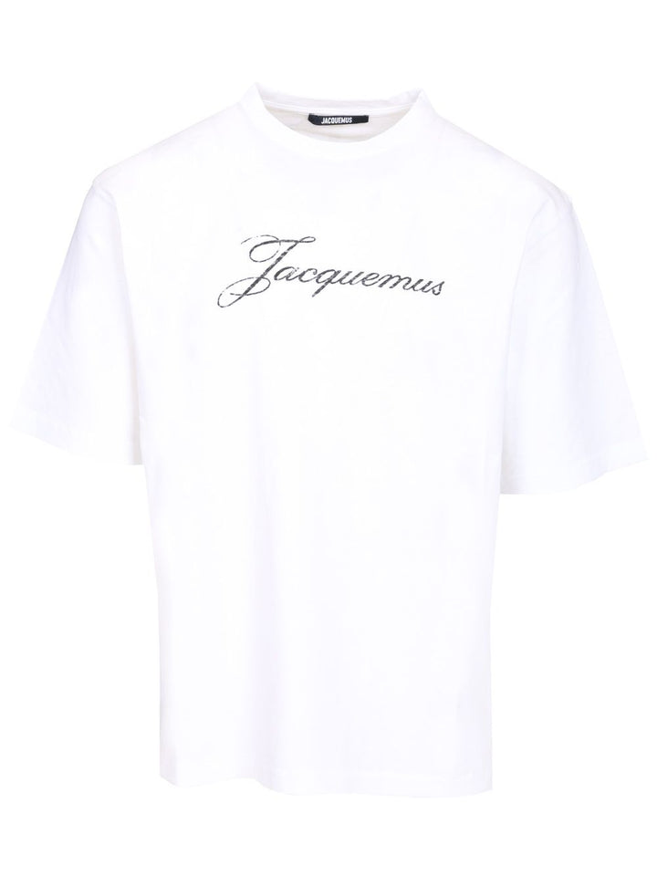Jacquemus With Writing T-Shirt - Bianco | 213a7e4d9ded0411b8c23f5a460213f209196eac