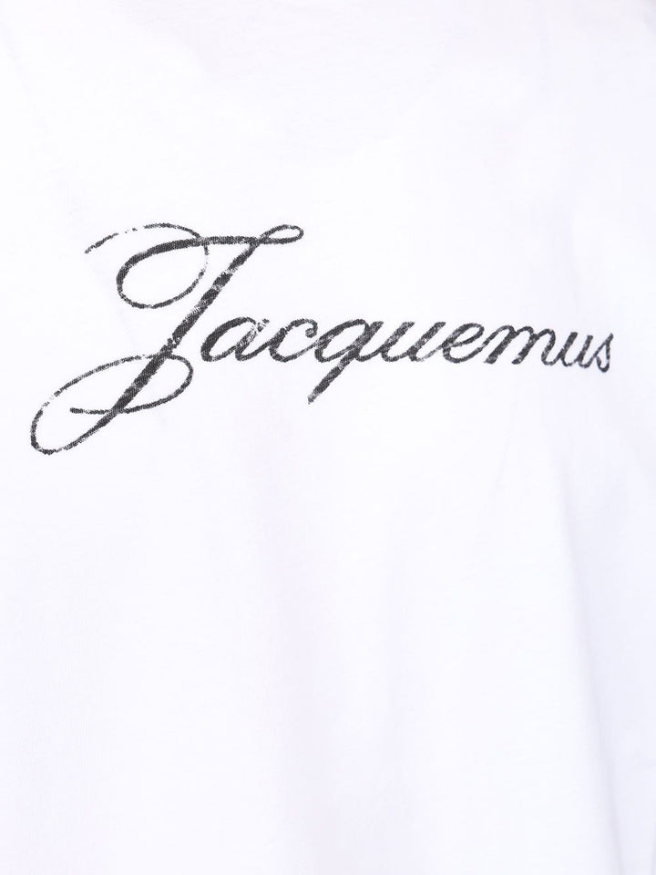 Jacquemus With Writing T-Shirt - Bianco | bcdcfe9d61346b3af9bc3220cfe79e07aa25162f