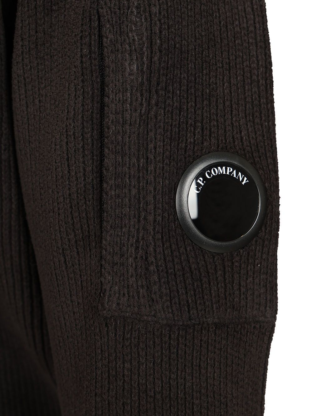 C.P. Company Polo Sweater Made Of Cotton Chenille Knitwear - Nero | a10dafb7b385d4e90ac67178ab775d91464ff835