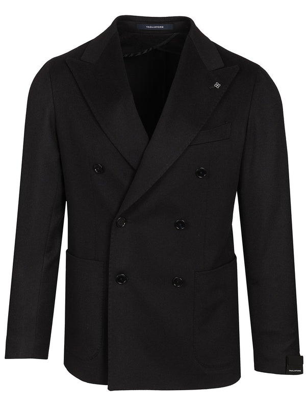 Double-Breasted Wool And Cashmere Blazer Giacche Blu