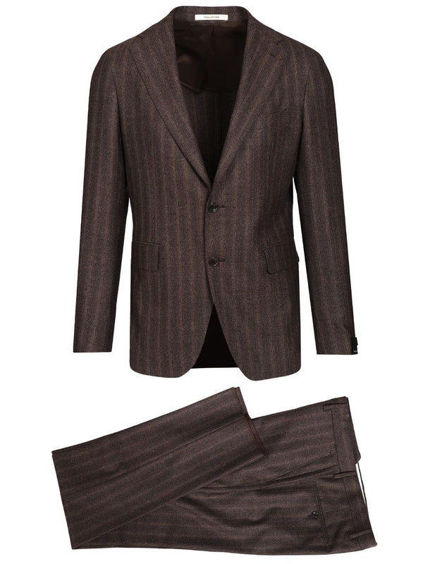 Single-Breasted Suit In Super 110s Wool Abiti Marrone
