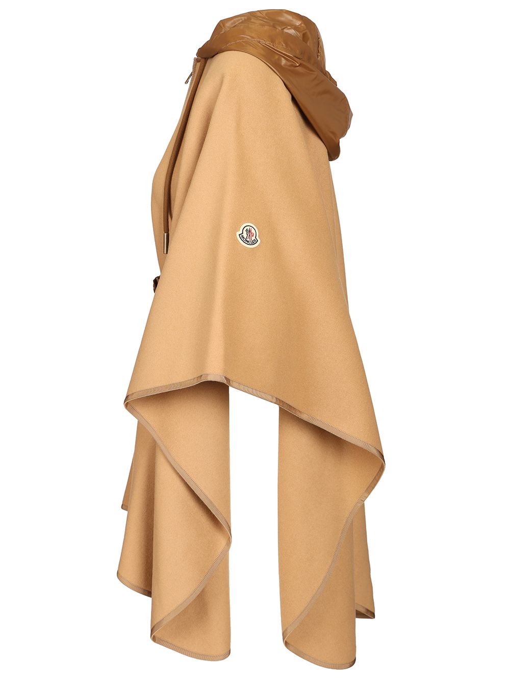 Moncler Padded Cape In Wool Blend Giacche - Beige | 8478a8fcad602a21dfeca96c0a2db94f4584e042