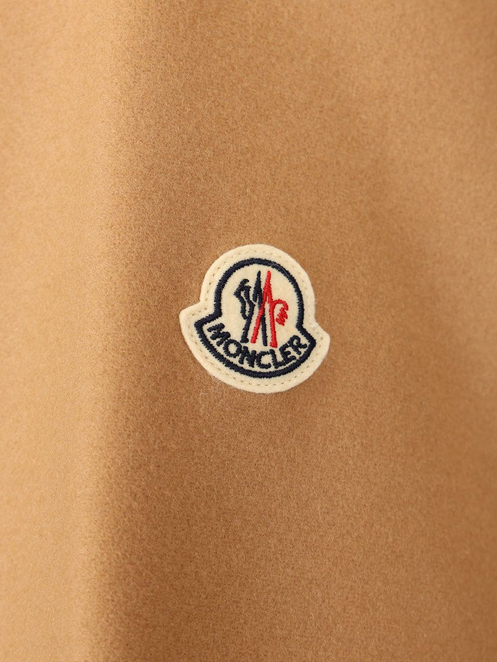 Moncler Padded Cape In Wool Blend Giacche - Beige | 2463afe29874e6b1dedcc4e3e68b7ac472c352c5