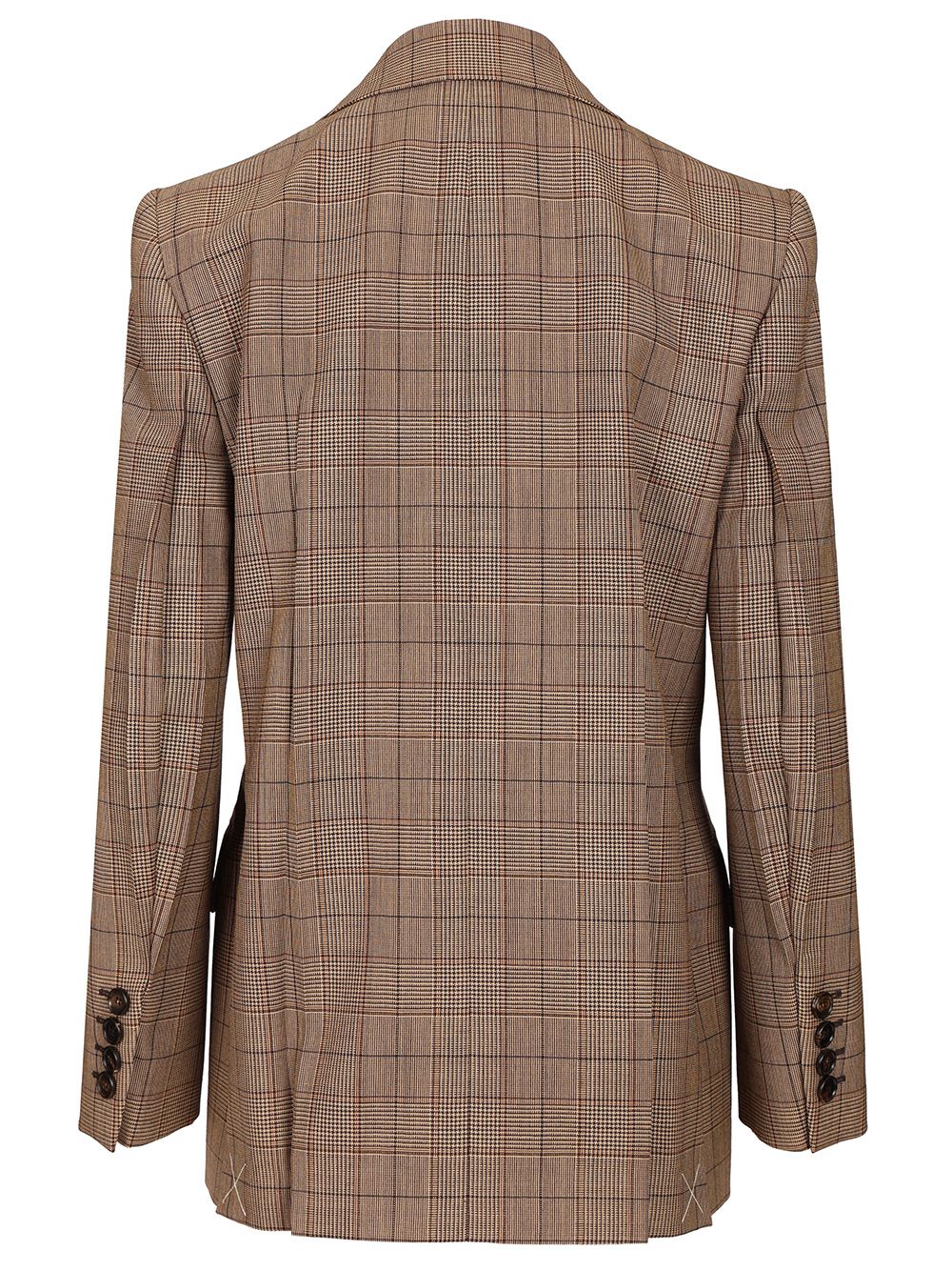 Chloe' Tailored Double-Breasted Checked Wool Jacket Giacche - Marrone | 32012d8a7671c8feeaa136bb1ec7986efb1ba21c