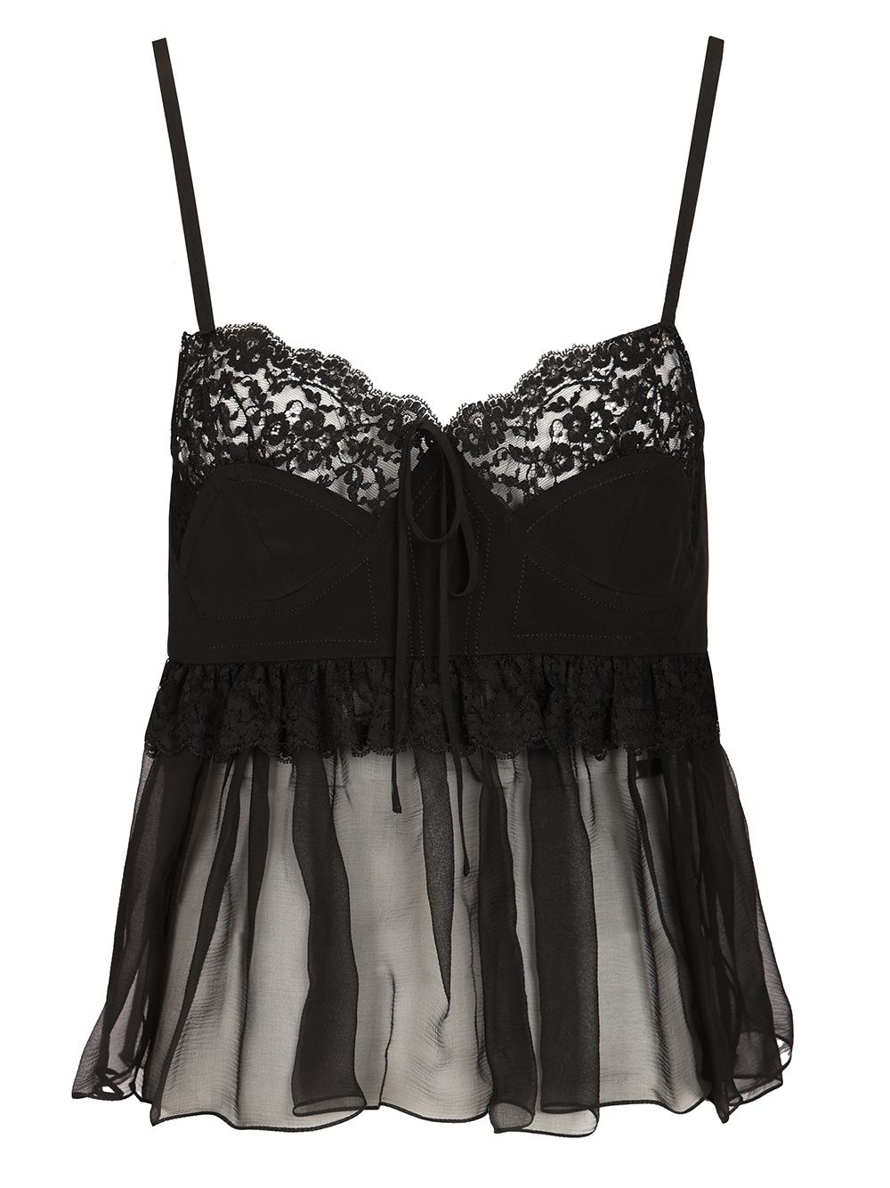 Chloe' Lace Silk Viscose Slip Top Top - Nero | 5a99945517fe1c82e25a8e20fe0ecc869764f634