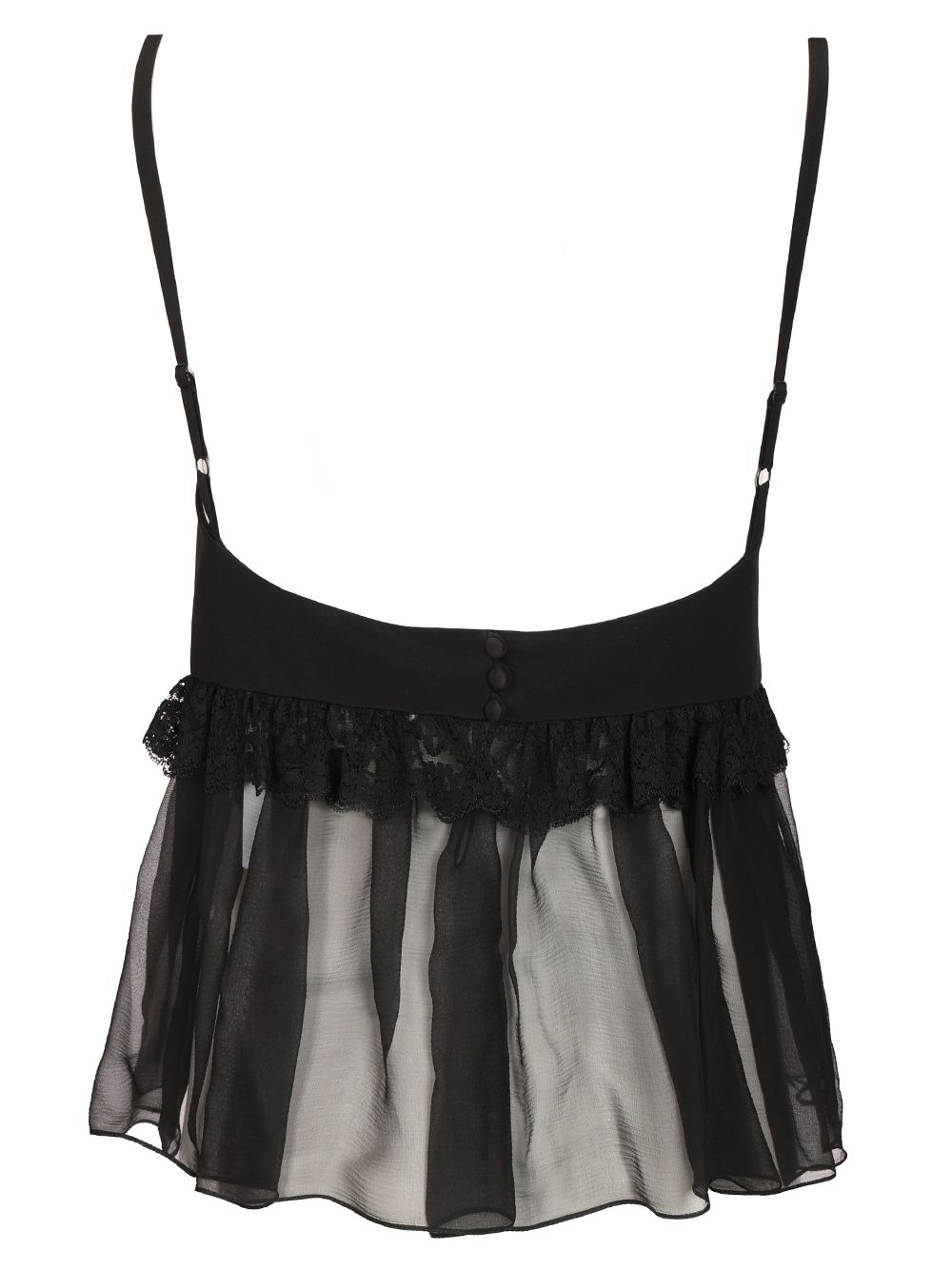 Chloe' Lace Silk Viscose Slip Top Top - Nero | 485d990279503e812d870f305c755905b6462c82