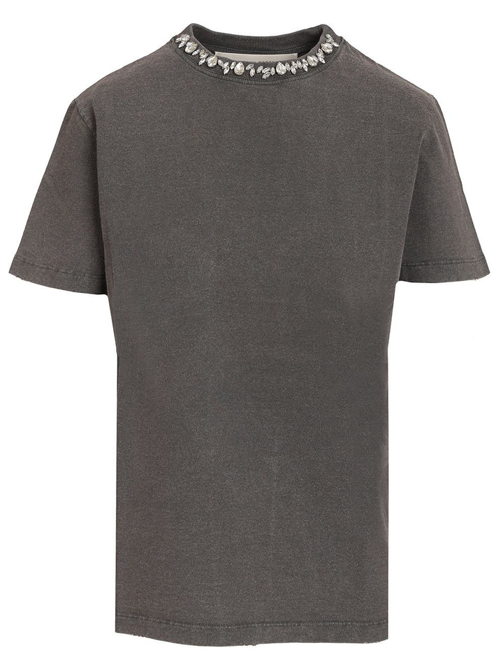 Golden Goose Deluxe Brand With Crystals T-Shirt - Grey | 8c255c6d20b8e8172b3d7e172dd85d426c140737
