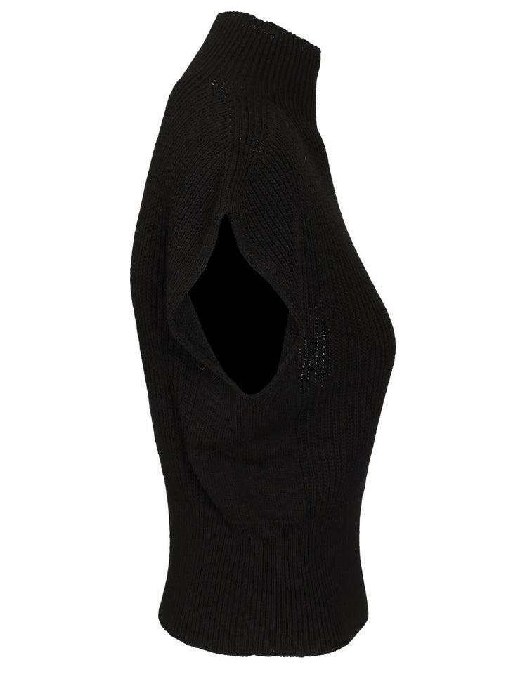 Rick Owens Sleeveless Turtle Neck Heavy Wool Knit Knitwear - Nero | e5120ce115e693763fc6a386a36da5bdc61ec1aa