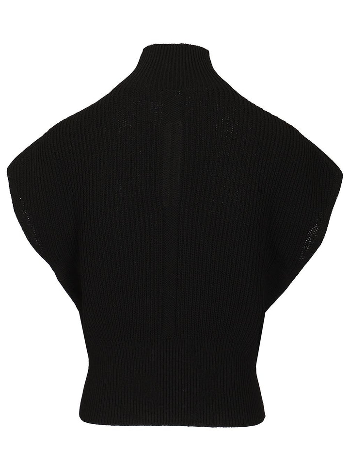 Rick Owens Sleeveless Turtle Neck Heavy Wool Knit Knitwear - Nero | 8756a66e3d2920a11b1e4af9bb81265bdaeb85cc