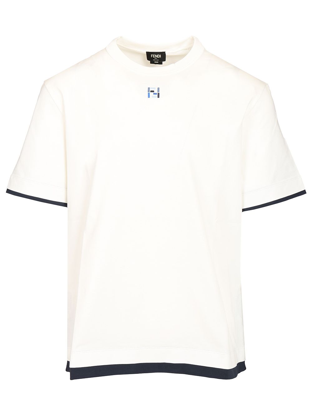 Fendi Over Light J+Ff Stitch T-Shirt - Bianco | 8cb6287468f4d369a5721779898ab227d9eb2208