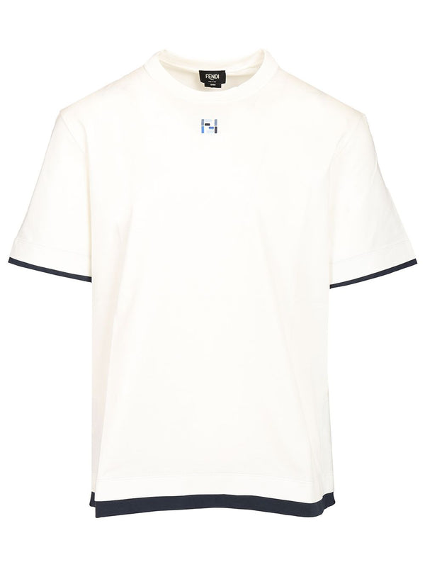 Over Light J+Ff Stitch T-Shirt Bianco