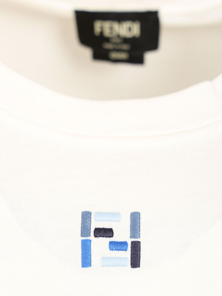 Fendi Over Light J+Ff Stitch T-Shirt - Bianco | 28ab586ba8e564f25351086162d5865106d4edeb
