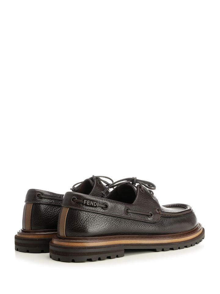 Fendi Lace Up Vitel.Bottal+Mix Vit Scarpe basse - Marrone | 5f05e802b55f84132523a9eb72c9337deee44d03