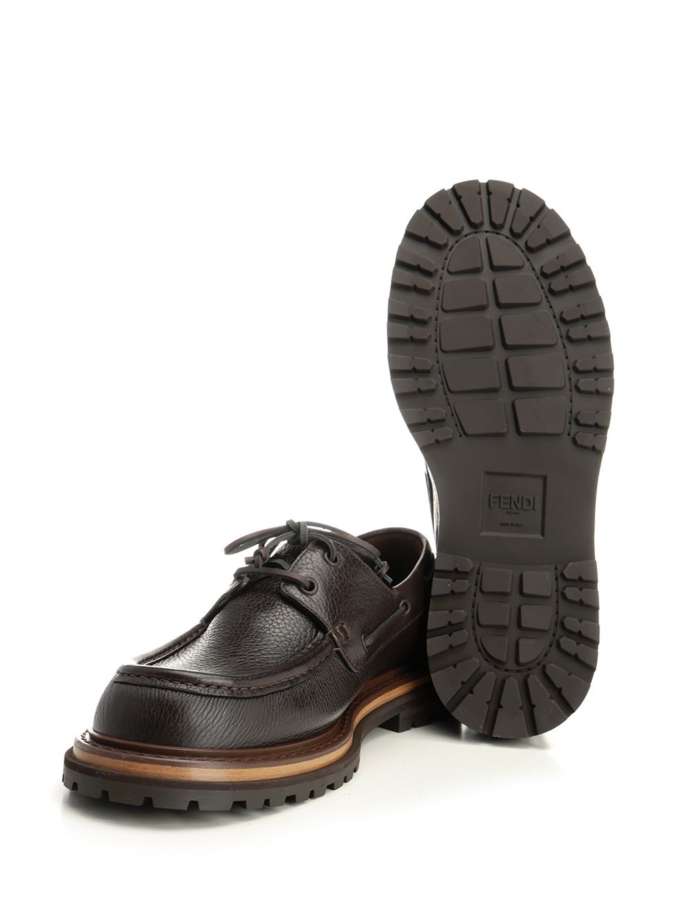 Fendi Lace Up Vitel.Bottal+Mix Vit Scarpe basse - Marrone | 05b1bc466a55c85b67dc2b77f1e42a5b5d46ee43