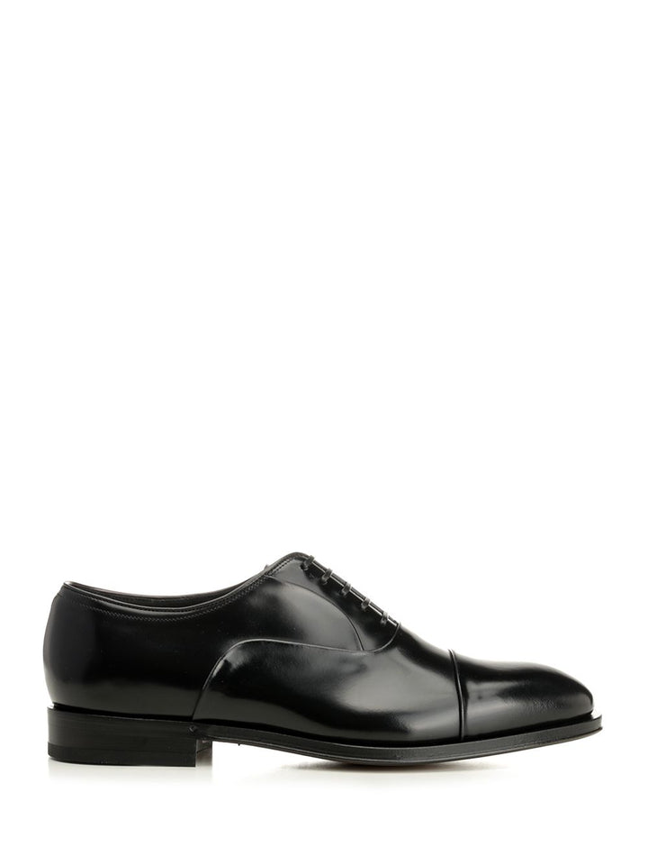 Ferragamo Toronto Mvit.Derby Antistin Nero Lace-Up Shoes - Nero | b18e8205358d8963b924e2c9389b28644481ba56
