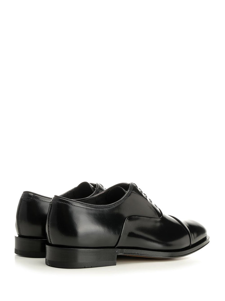 Ferragamo Toronto Mvit.Derby Antistin Nero Lace-Up Shoes - Nero | e7742c923e5e0b4907c7d11c78e7c9ad8ea0e087