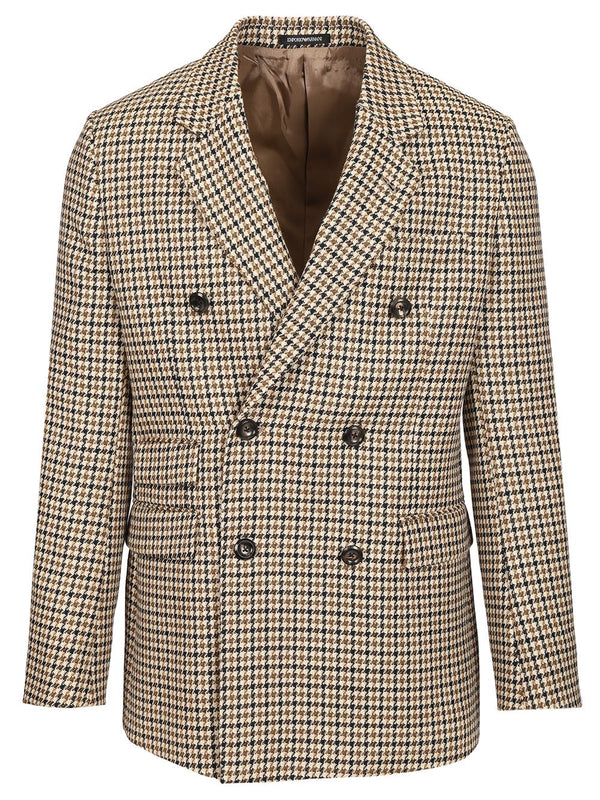 Double-Breasted Blazer Artan Check Motif Giacche Multicolor