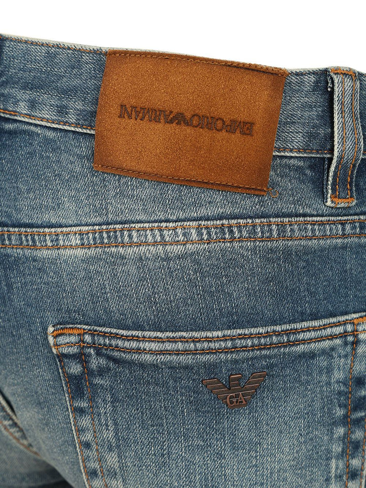 Emporio Armani Straight Leg Jeans - Blu | 4e4411ad96c7b4b555ea31d956585a2d5445ba7c