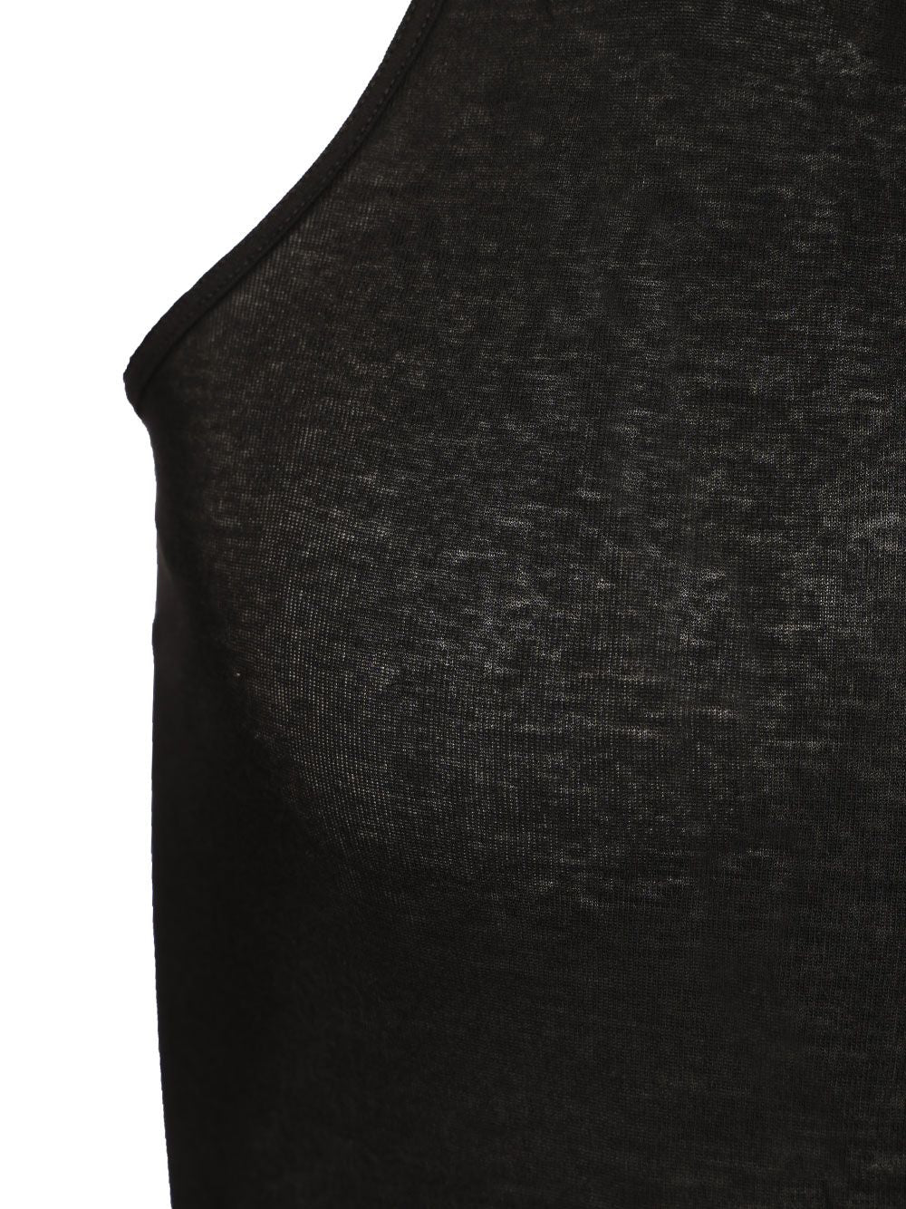 Rick Owens Basic Mini Rib Jersey Tank T-Shirt - Nero | 5ce057cf45f225d9ea20f3fbd944eabef853e96d