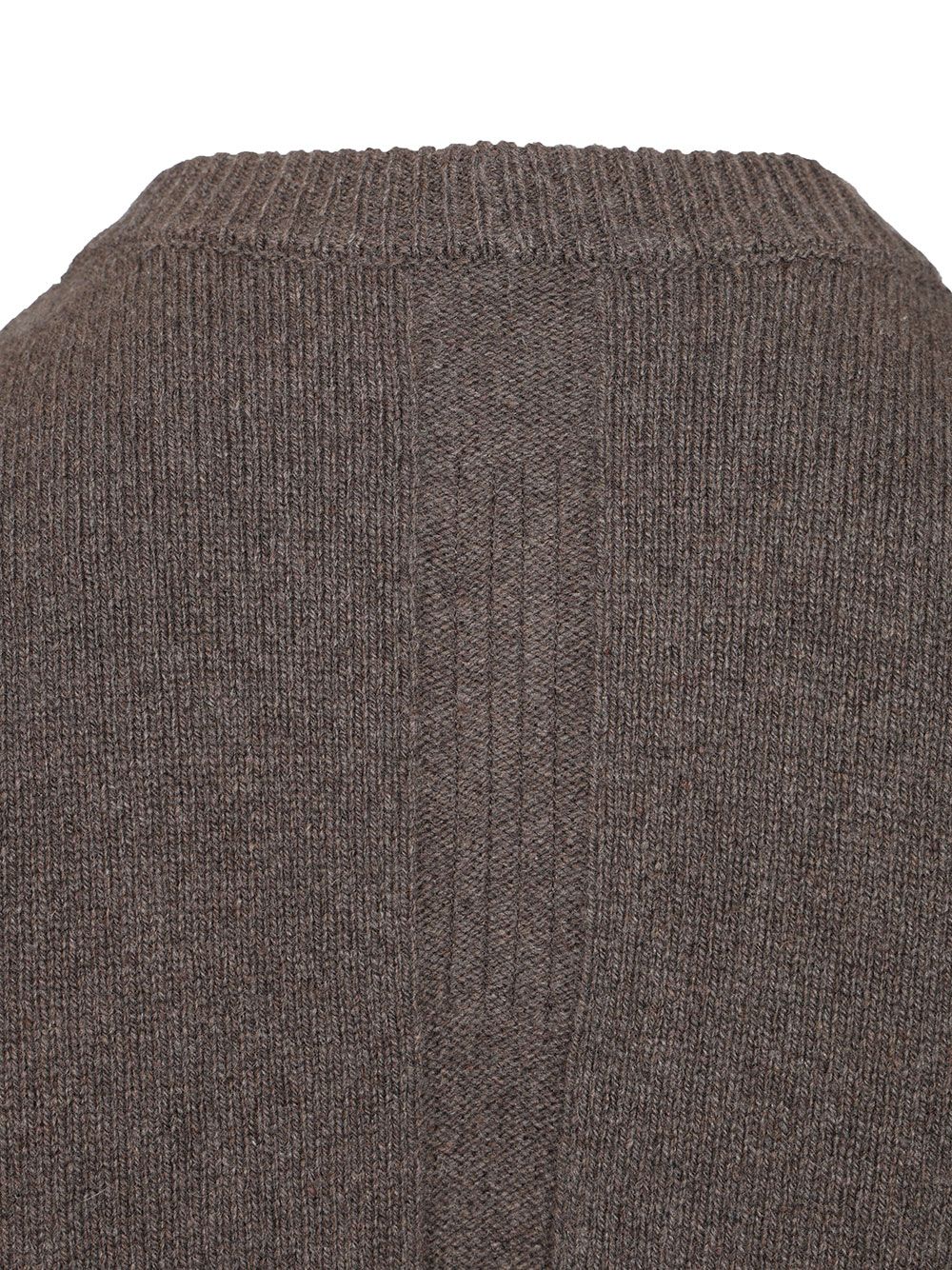 Rick Owens Round Neck Boiled Recycled Cashmere Knit Knitwear - Beige | 0444833b6043f78ac1a45445cea3fc6039b99224