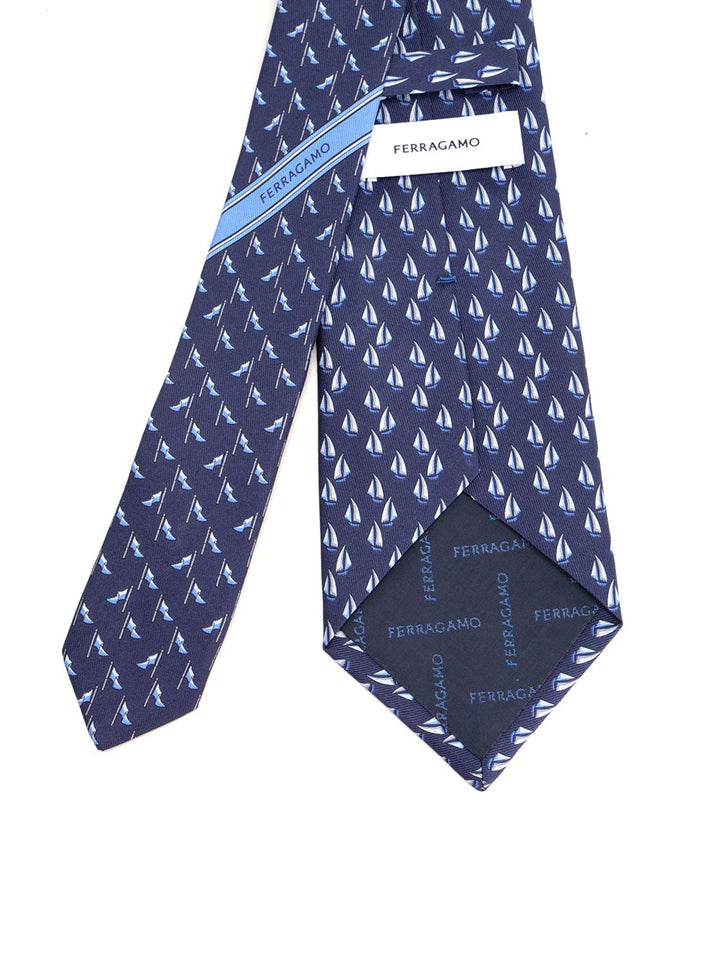 Ferragamo Nautical Print Tie Ties And Bow Ties - Blu | f6dff08c264ee6720e496ae4940431c8f52580d8