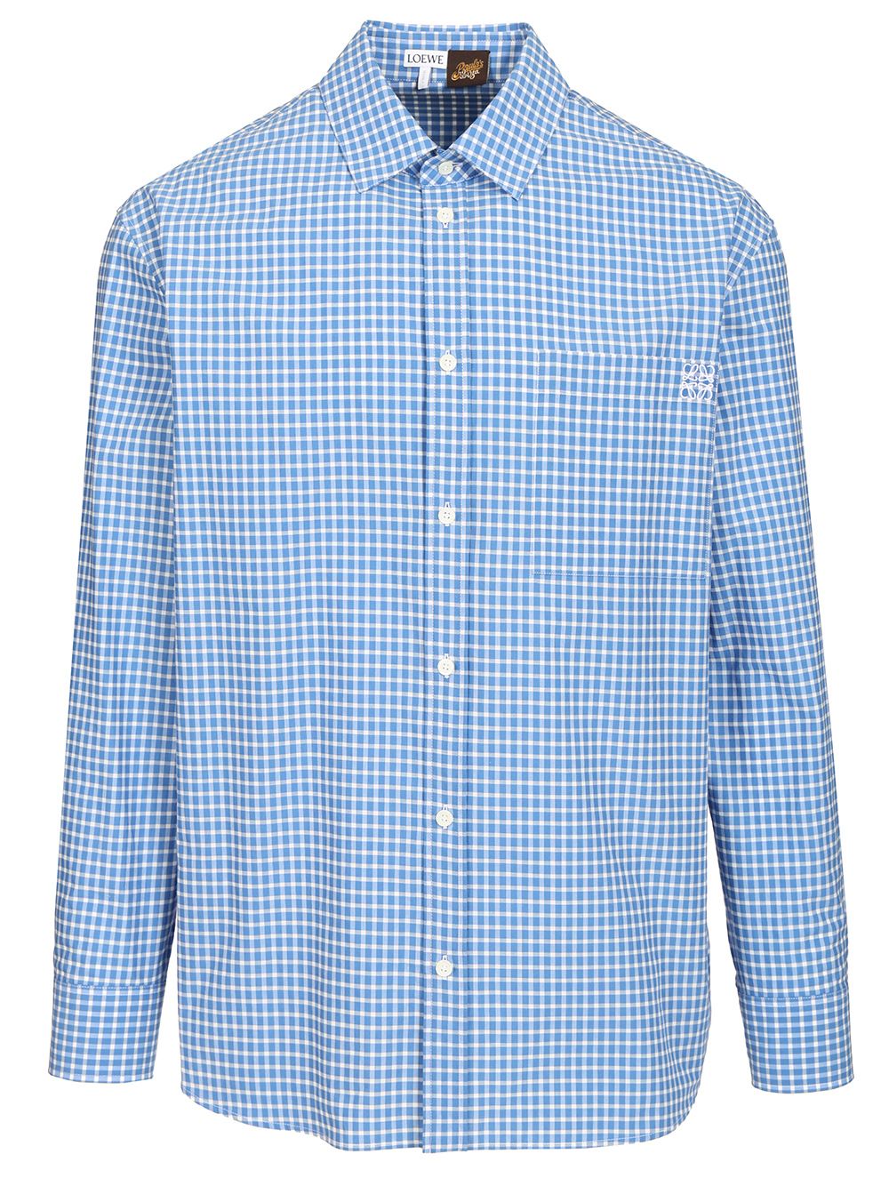 Loewe Lightweight Textured Checked Cotton Shirt. Shirts - Light blue | 6950255d1036c6490761f4f4eee1b1ddd444935f