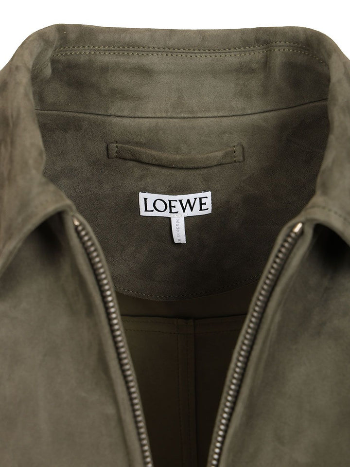Loewe Lightweight Suede Lambskin Jacket Giacche - Verde | 37509cd040fa2291c3e58b1cca7d98a98a0b0eef