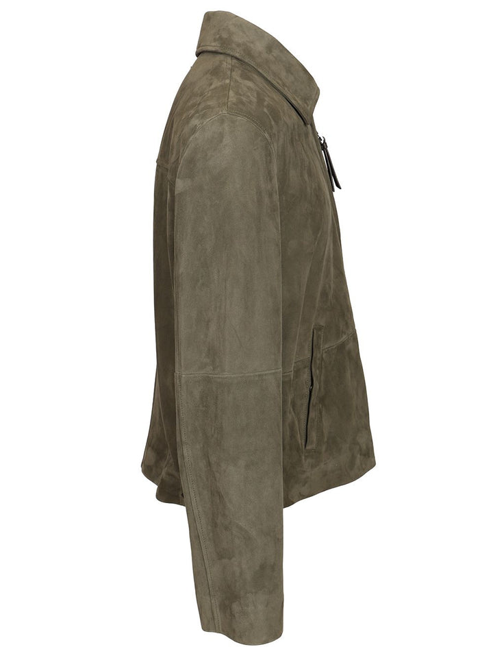 Loewe Lightweight Suede Lambskin Jacket Giacche - Verde | 103b6451e29f6a84faf75b4ee2e05d06517bd38a